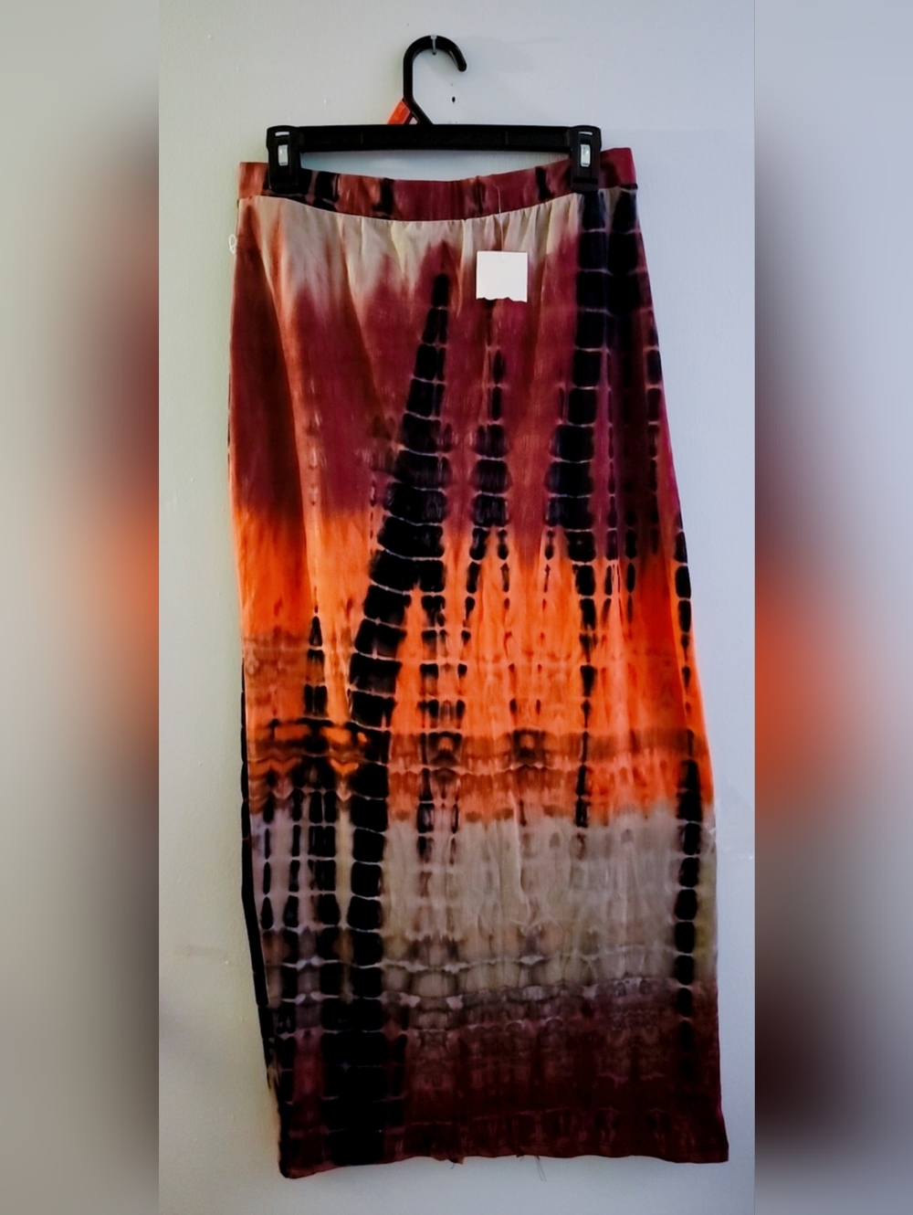 Heart Hips Tie-Dye Maxi Skirt in Orange, Black & Brown